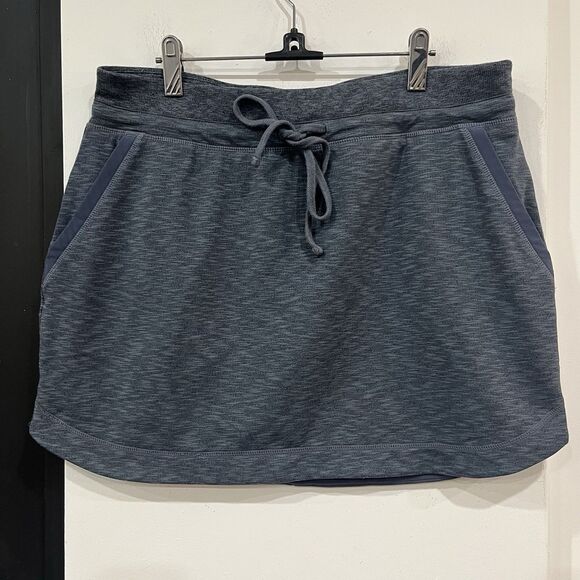 Athleta Techie Terry Drawstring Mini Skirt Activewear Knit Size Large - Picture 1 of 5